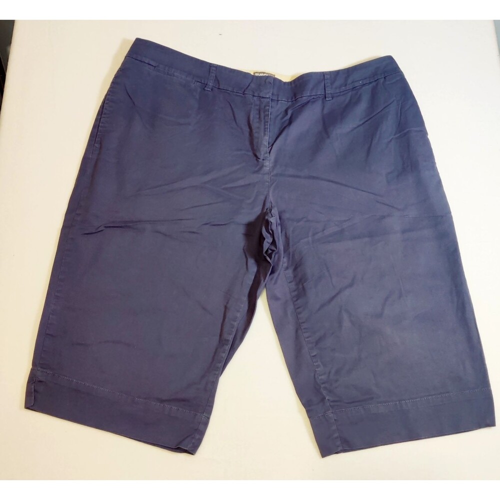 Y2K Avenue Signature Chino Womens Shorts Size 18 Blue Bermuda Pre-owned